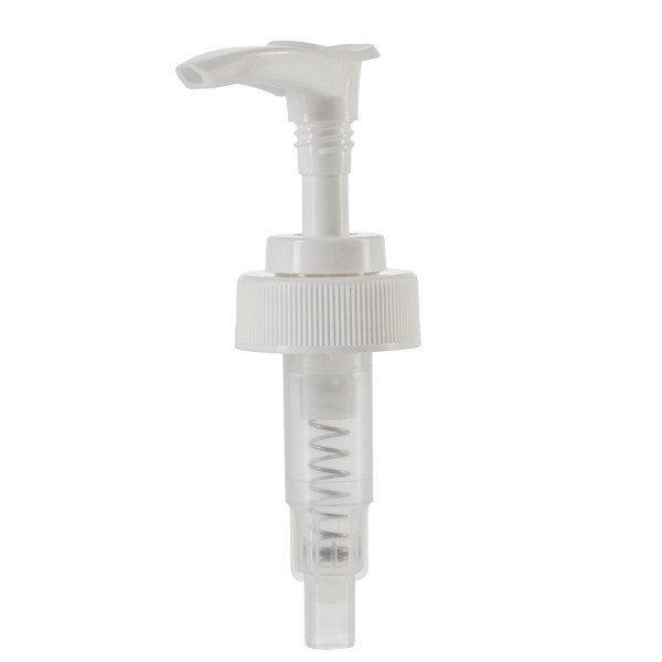 28-400 White PP Plastic Ribbed Lotion Pumps - 2167C44WHT