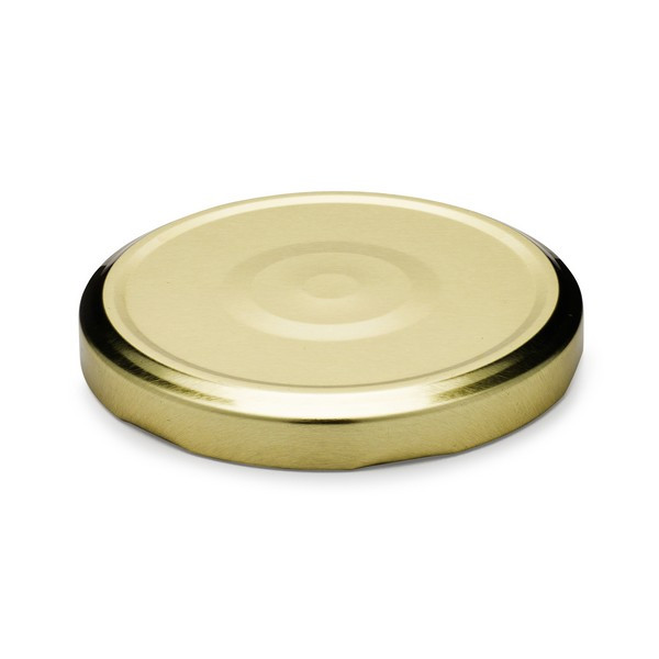 82 mm Gold Metal Lug Caps w/ Safety Button (Plastisol Liner) - X82-SBL