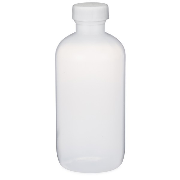 8 oz Natural LDPE Plastic Boston Round Bottles - 3500B10