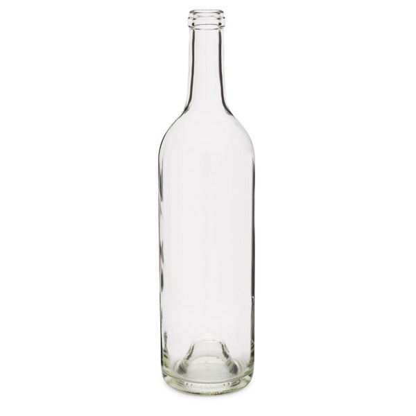 Adeline 750 ml Glass Claret Wine Bottles, Cork Finish, Flint - 600998-K