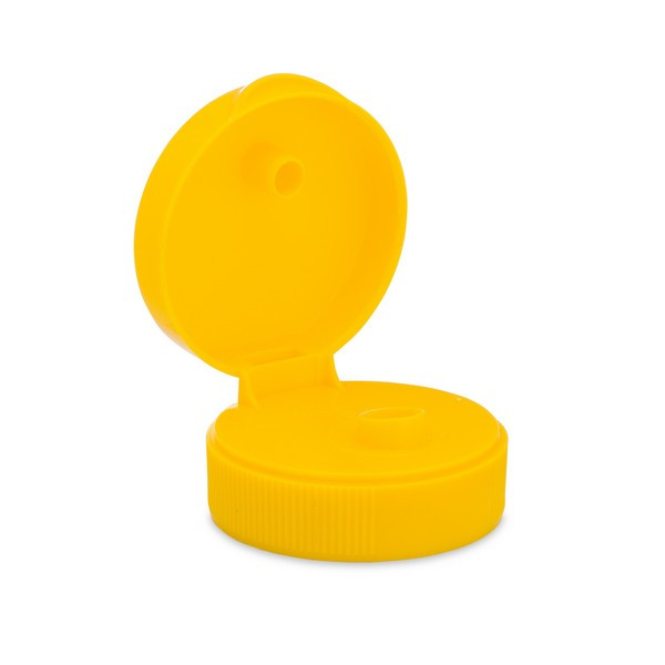 38-400 Yellow PP Low Profile Flip Top Caps - 6030Y