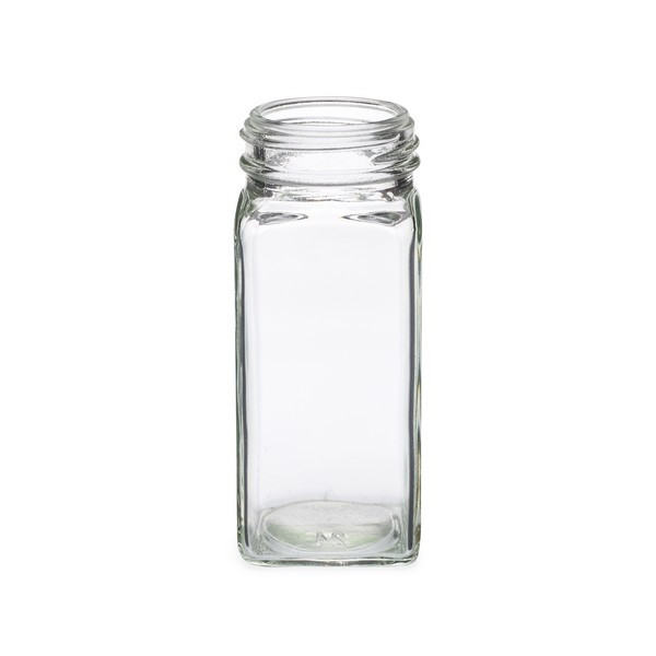 4 oz Clear Square Spice Jar (Cap Not Included) - YSP4SQ
