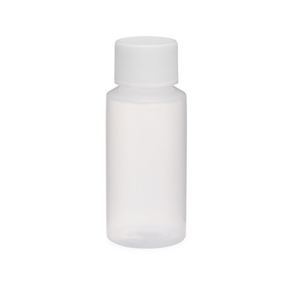 1 oz Natural LDPE Plastic Cylinder Bottles (White Screw Top Cap) - 3550B01