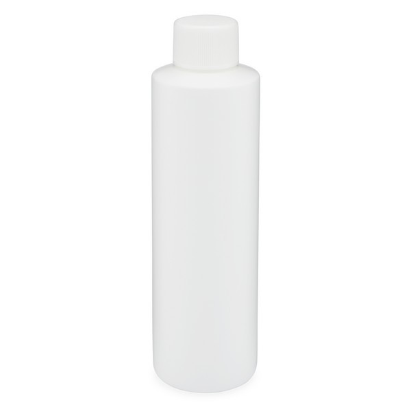 6 oz White HDPE Plastic Cylinder Bottles - 3560B11WHT