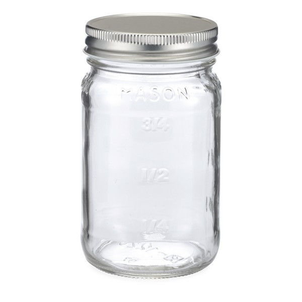 16 oz Clear Glass Mason Jars (Silver Screw Top Cap) - 6701B03SIL