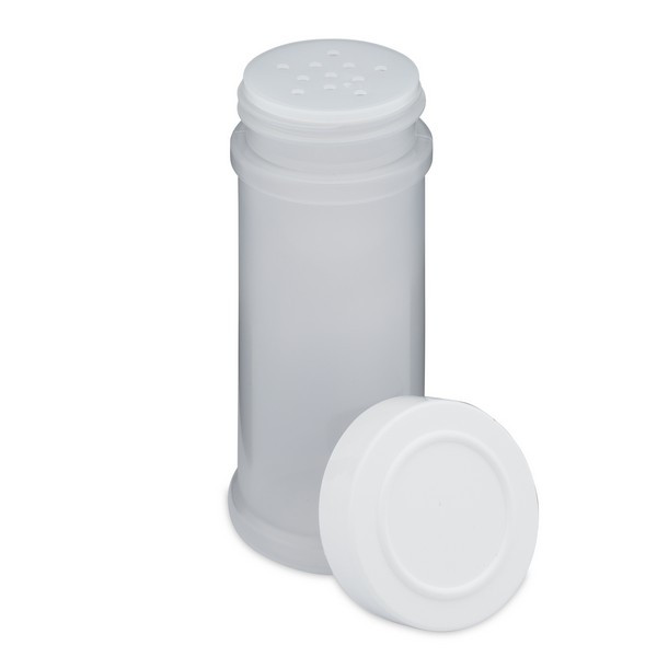 8 oz Natural PP Plastic Spice Jars (White Cap) - 2302B10WHT