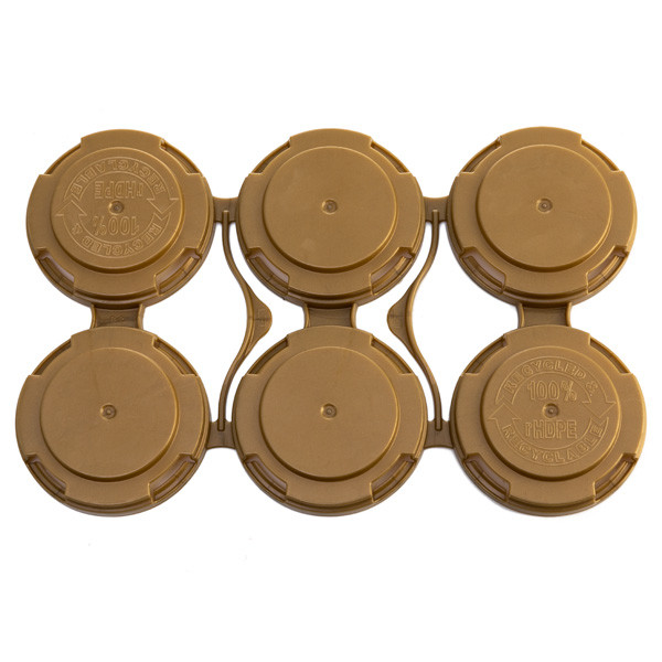 PakTech 6-Pack Gold Recycled HDPE Plastic Can Carrier - 282310-B