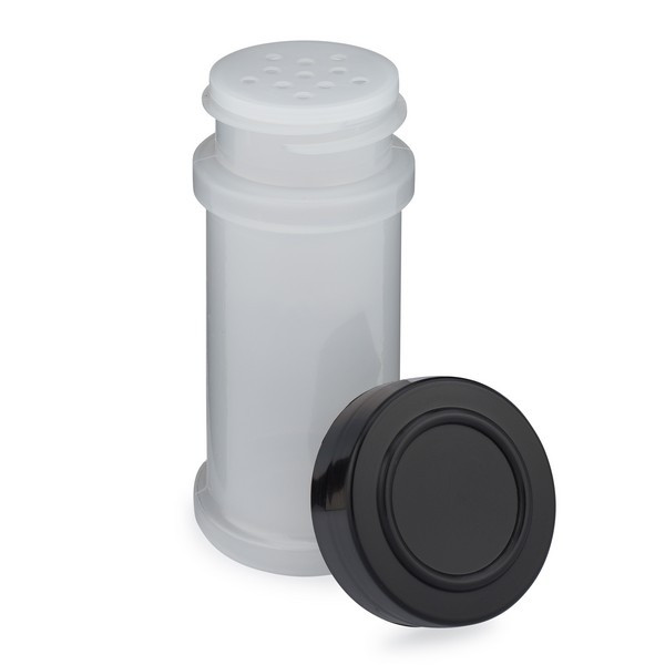3 oz Natural PP Plastic Spice Jars (Black Cap) - 2302B04BLK