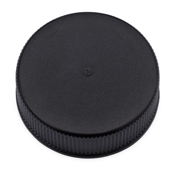 33-400 Black PP Plastic Ribbed Screw Top Caps (Foil Liner) - 1590C64
