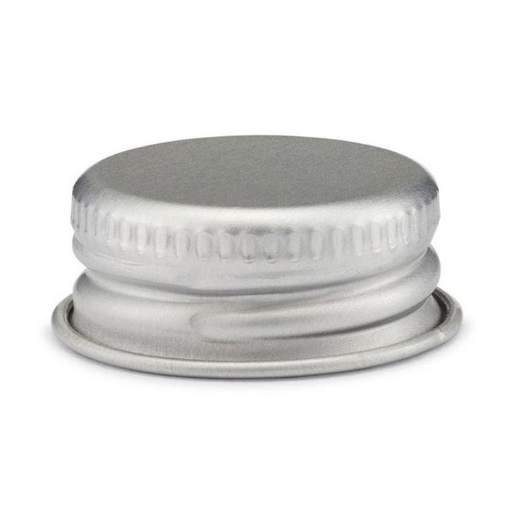 24-400 Silver Brushed Aluminum Screw Top Caps (Foam Liner) - 314561