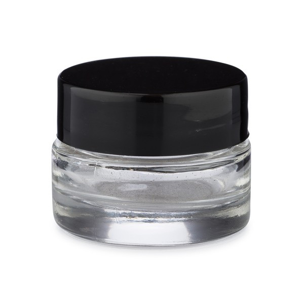 0.25 oz Clear Glass Lip Balm Jars (Black PP Cap) - LB4B