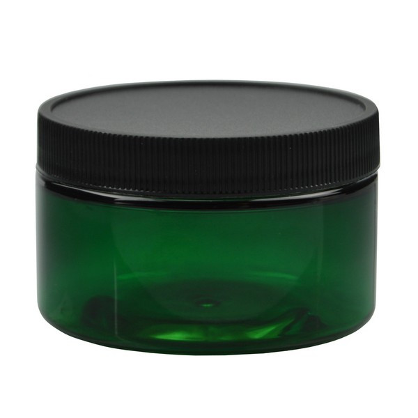 4 oz Green PET Plastic Straight Sided Jars - 2852B03GRN