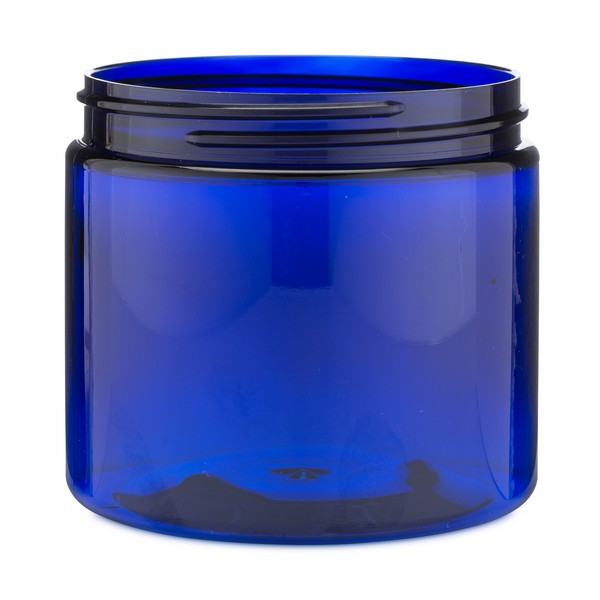 16 oz Blue PET Straight Sided Jars (Cap Not Included) - 2852B13-BBLU