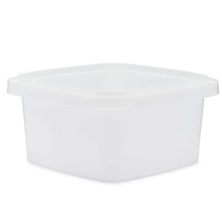 32 oz White PP Plastic Square Snap-Lock Containers - 2332T37-B