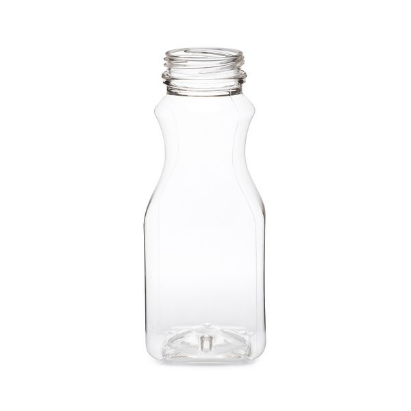8 oz Clear PET Plastic Decanter Juice Bottles (Cap Not Included) - 3499B01-B