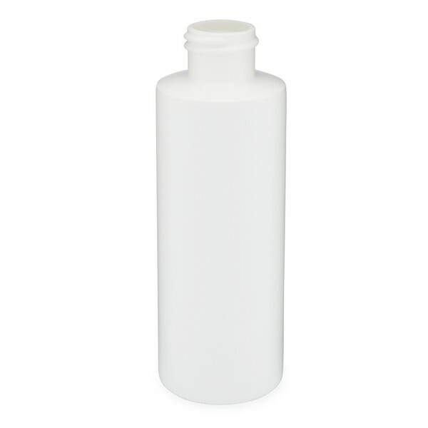 4 oz White HDPE Plastic Cylinder Bottles (Cap Not Included) - 104837