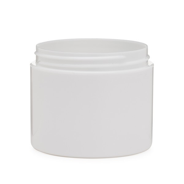 4 oz White PP Plastic Double Wall Straight Base Jars - 2400B03-B