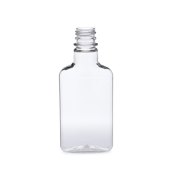 200 ml Clear PET Plastic Flasks (Cap Not Included) - 3619B01-B