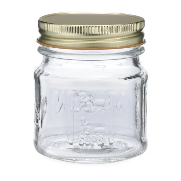 8 oz Clear Glass Mason Jars (Gold Screw Top Cap) - 6701B01GLD