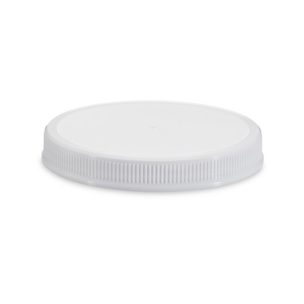 110-400 White PP Ribbed Caps with Vented Heat Induction Liner - X110-400WHT