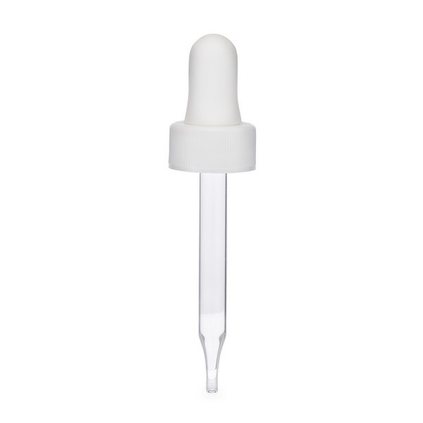 18-400 White PP Plastic 2.6in Ribbed Dropper Caps - X766W