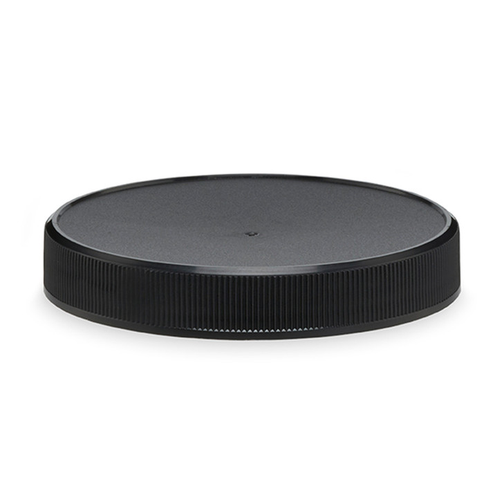 89-400 Black PP Ribbed Screw Top Caps (Foam Liner)  - 342658