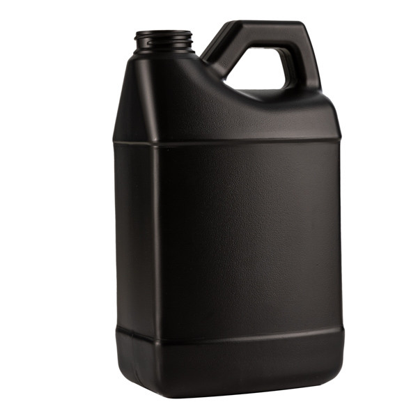 64 oz Black HDPE Plastic F-Style Containers (Cap Not Included) - 3132B86-BALT