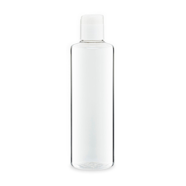 8 oz Clear PET Plastic Cylinder Bottle with Locking Disc Top Cap - 3410B30