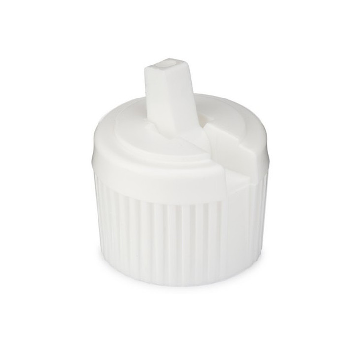20-410 White PE Plastic Land Seal Pivot Spout Caps - 212138