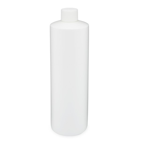 16 oz White HDPE Plastic Cylinder Bottles - 3560B21WHT