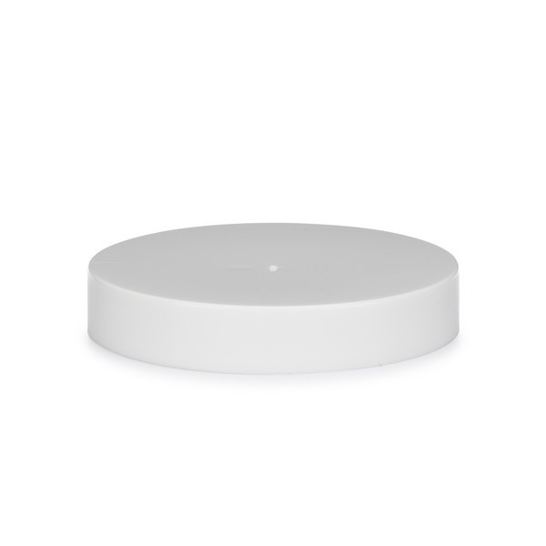 63-400 White PP Plastic Smooth Flat Screw Top Caps - 3300C17WHT