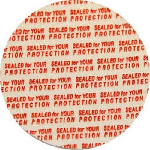 53 mm White with Red Print Foam Pressure Sensitive Liner - 1111C19