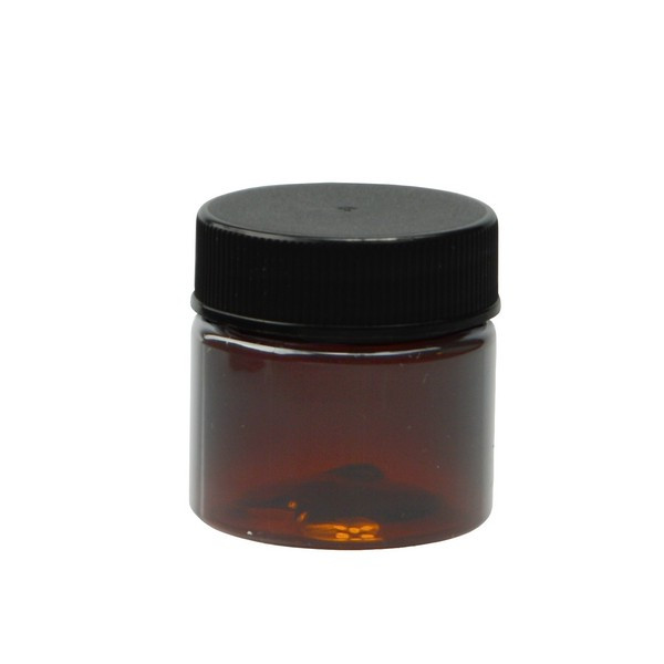 0.5 oz Amber PET Plastic Straight Sided Jars - 2852B17ABR