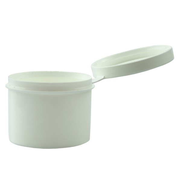 2 oz White PP Plastic Attached Lid Containers (White Attached Cap) - 2924B23WHT