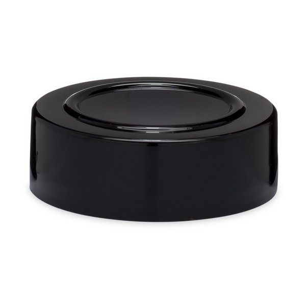 48-485 Black PP Plastic Screw Top Spice Caps (Unlined) - X48-485LLB