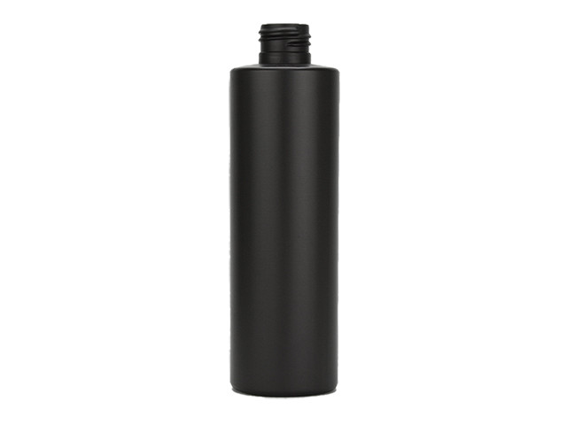 8 oz Black HDPE Plastic Cylinder Bottles (Cap Not Included) - 3561B05-B