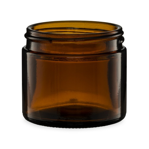 2 oz Amber Glass Straight Sided Squat Jars (Cap Not Included) - 5001B54-B