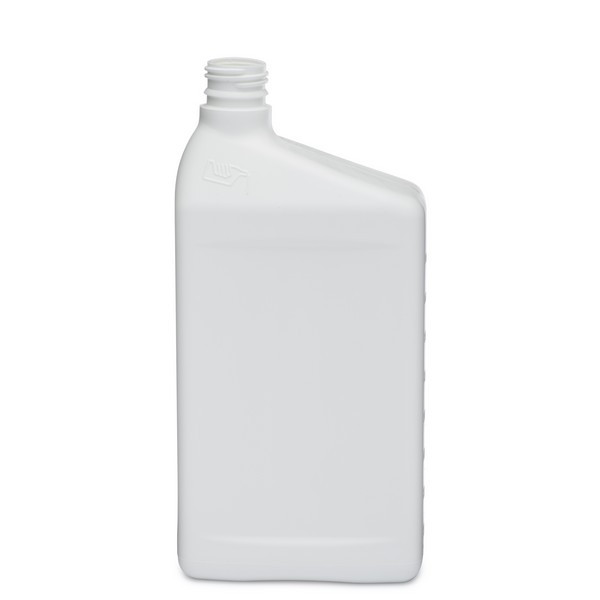 32 oz White HDPE Plastic EZ-Pour Graduated Bottles (Cap not Included) - 4603B15-B
