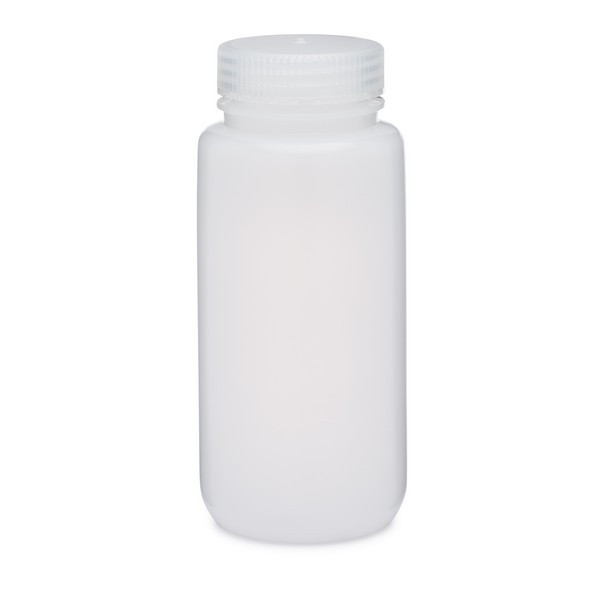 Thermo Scientific Nalgene 17 oz Natural HDPE Plastic Wide Mouth Leakproof       Bottles - 312189-16