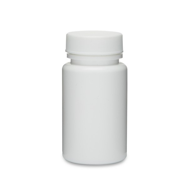 2 oz White HDPE Wide Mouth Packer Bottles (White Screw Top Cap) - 36102