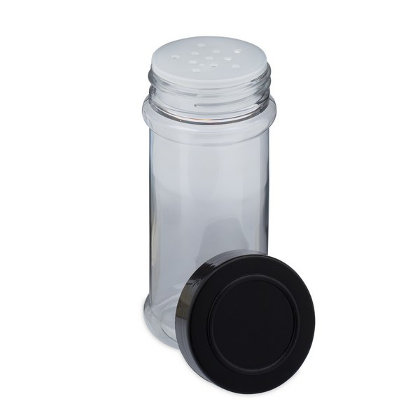 8 oz Clear PET Spice Jars (Black Cap) - 2310B05BLK