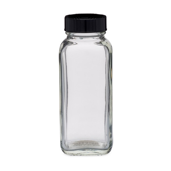 4 oz Clear Glass French Square Bottles - 4225B07