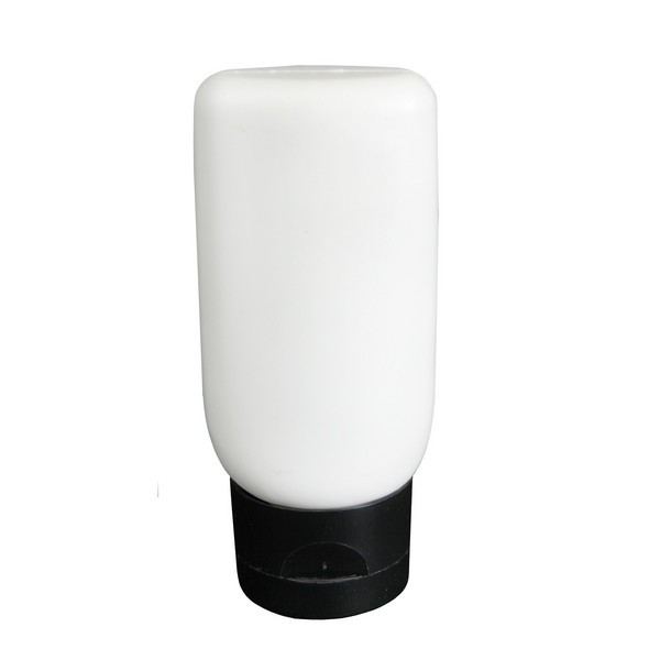 2 oz White MDPE Plastic Tottle Tubes (Black Flip Top Cap) - 2122B06WHT