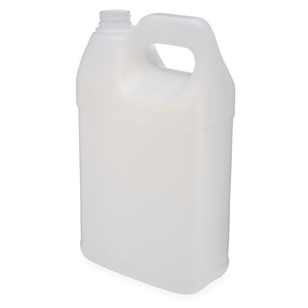 1 gal Natural HDPE Plastic F-Style Bottles (Cap Not Included) - 31127-B