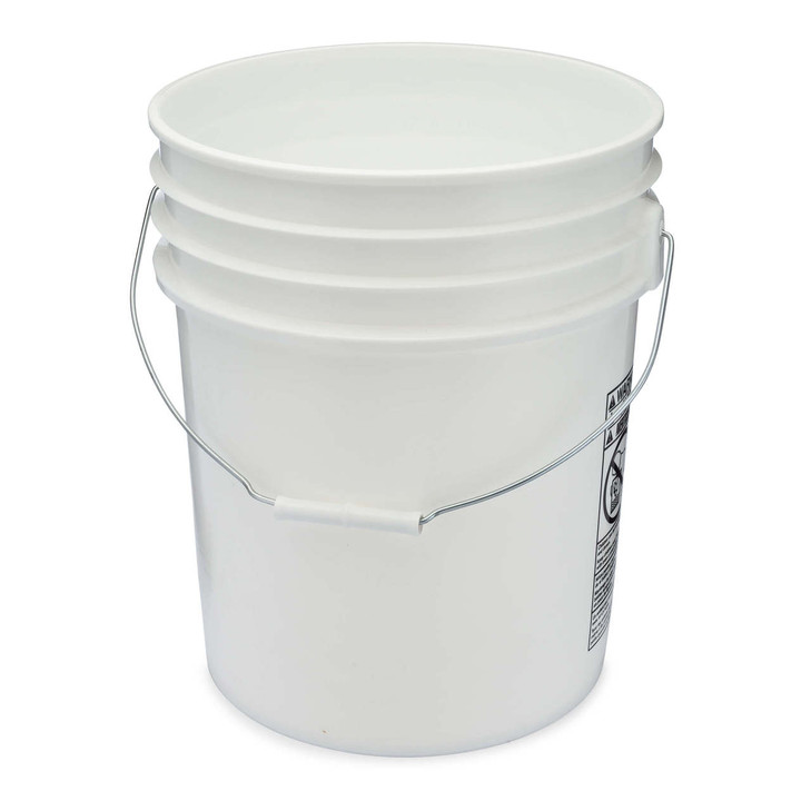 5 gal White HDPE Plastic UN Rated Bucket (White Spout Lid) - 1143T01