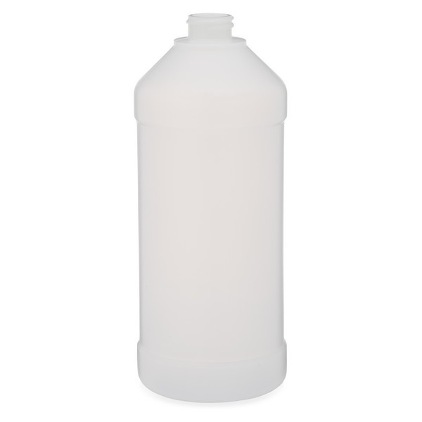 32 oz Natural HDPE Plastic Barrier Bottles (Cap Not Included) - 35034B-B