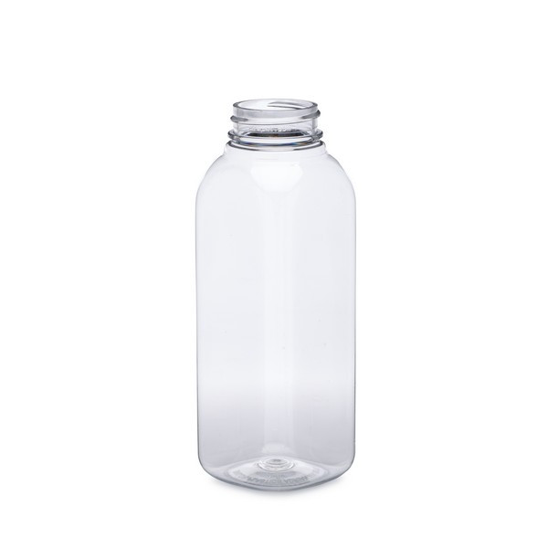 12 oz Clear PET Plastic Arched Square Beverage Bottles (Cap Not Included) - 3761B13-B