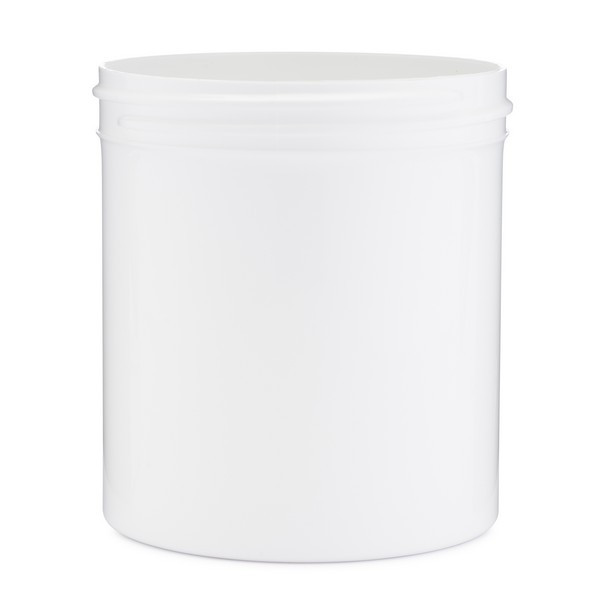 16 oz White PP Plastic Straight Sided Jars (Tall) - Cap Not Included - 2811B19-BWHT