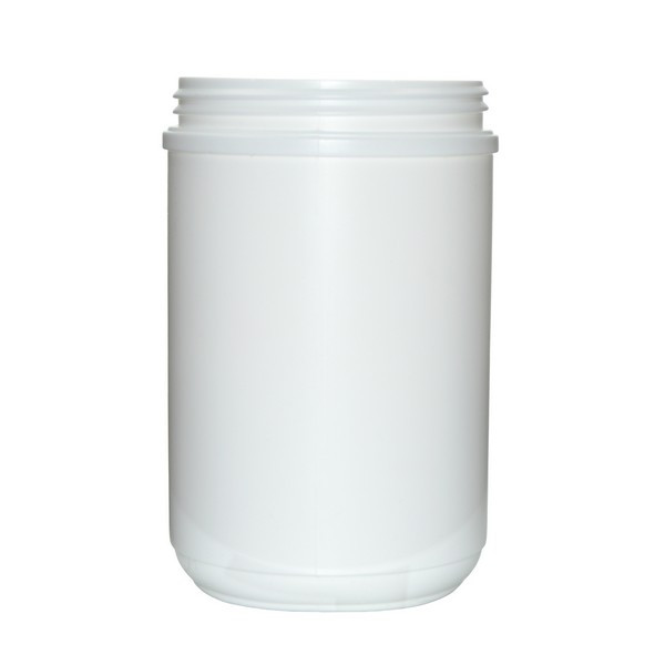 25 oz White HDPE Plastic Straight Sided Wide Mouth Jars - 3302B10-B