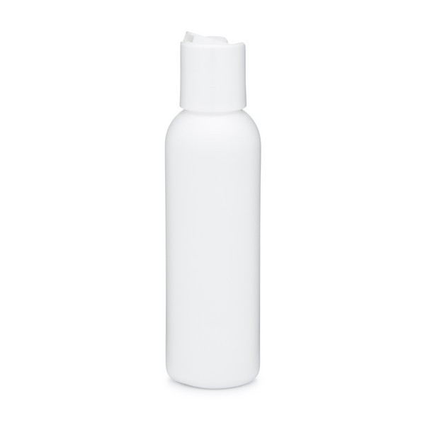 4 oz White HDPE Plastic Bullet Bottle (White Disc Cap) - WP4DISCW